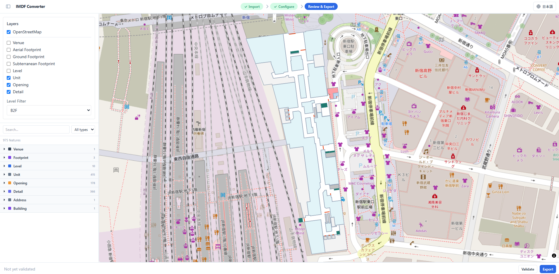 Shapefile → IMDF コンバーター